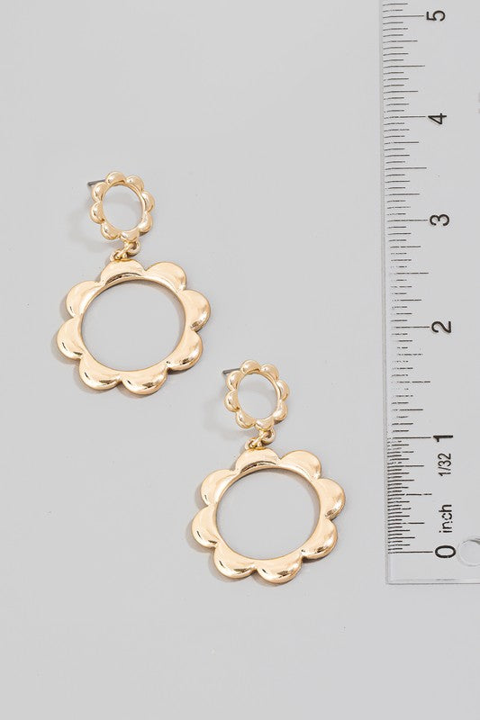 Metallic Flower Hoops